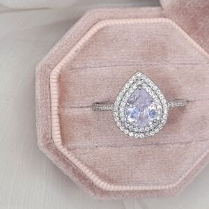Pear-Shaped Halo Engagement Ring